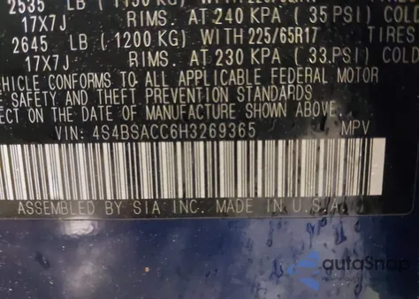 2017 Subaru Outback 2.5I Premium z USA, uszkodzony, nr VIN 4S4BSACC6H3269365